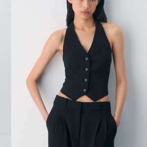 Aritzia Black Halter Vest